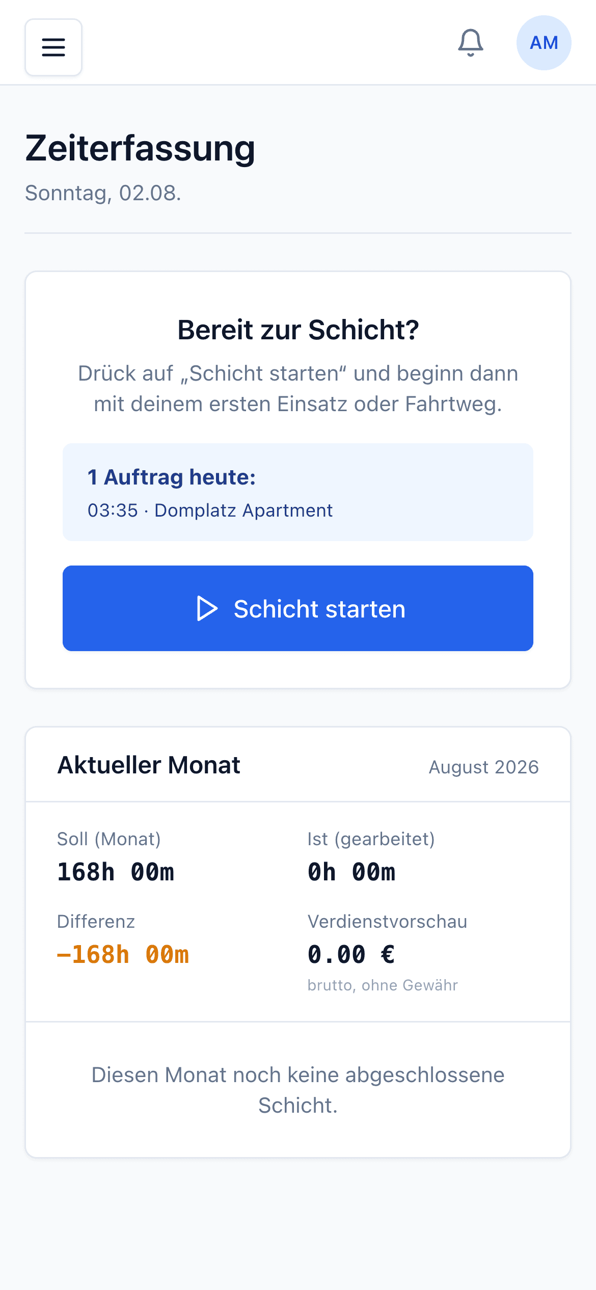 Crewlin Mitarbeiter-App — Küstenglück Apartments (Demo)